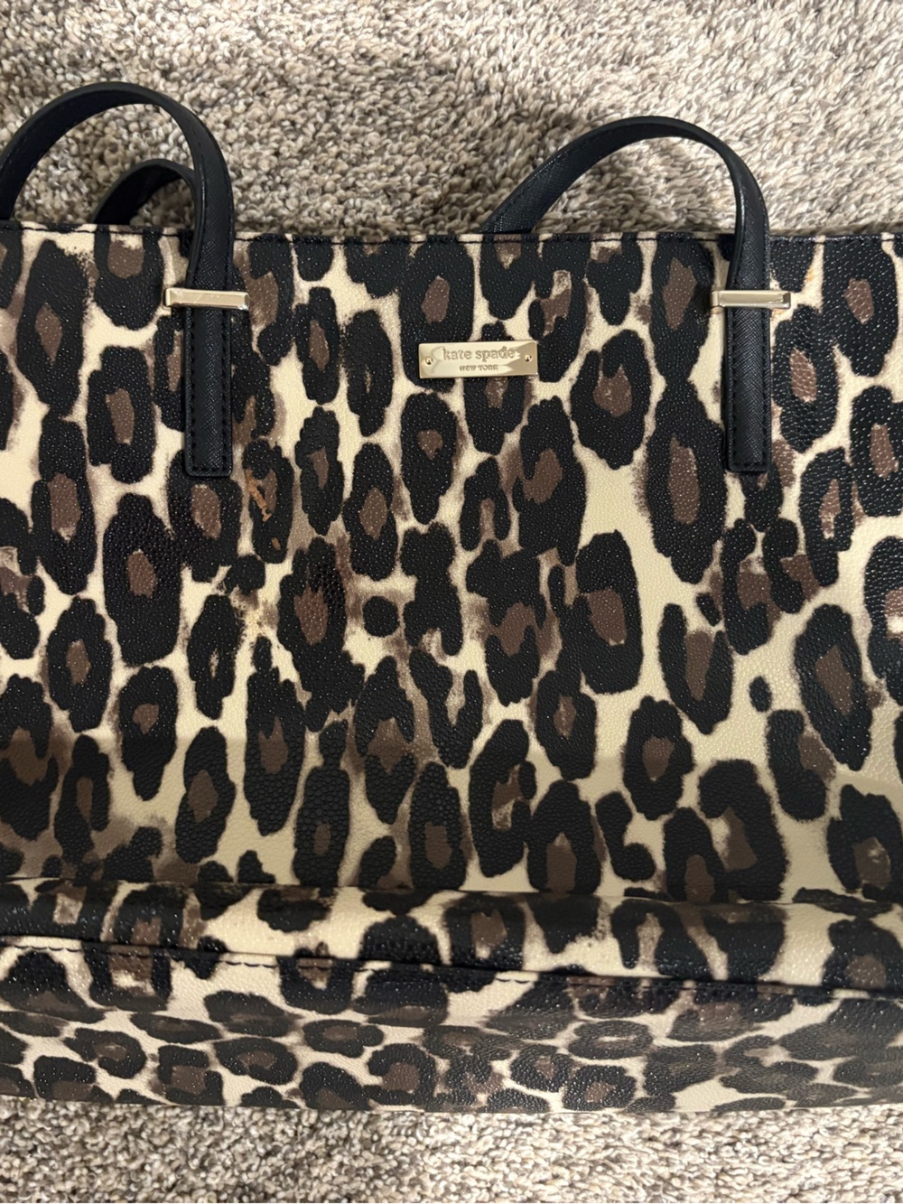 kate spade Leopard Print Tote in Brown, Black, Cream